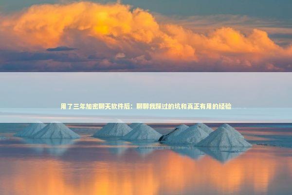 用了三年加密聊天软件后：聊聊我踩过的坑和真正有用的经验 IT技术