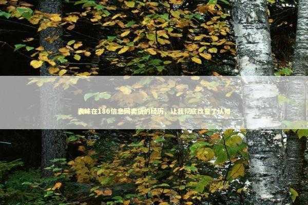 表妹在186信息网卖货的经历，让我彻底改变了认知 企业服务